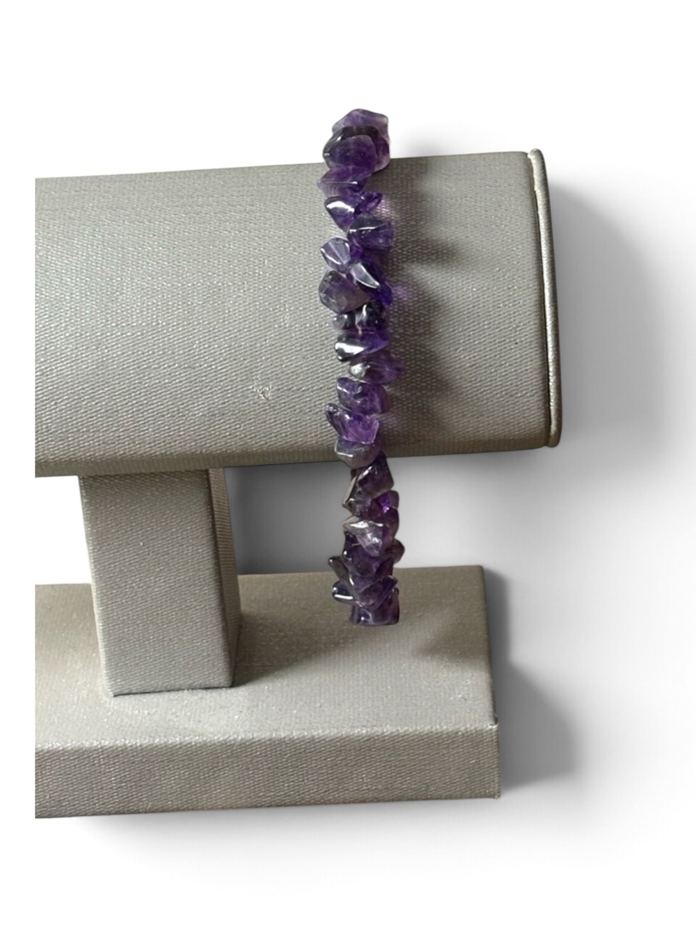 Amethyst Chip Beaded Stretch Bracelet